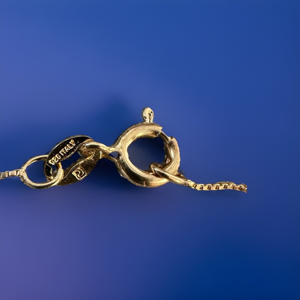 Sterling Silver 925 Gold Vermeil Sapphire Emerald Garnet Pendant Necklace Tested - Picture 4 of 5